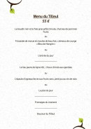 Carte et menu de Le Tilleul du Gourmet à Chasseneuil sur Bonnieure — Le menu du tilleul