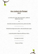 Carte et menu de Le Tilleul du Gourmet à Chasseneuil sur Bonnieure — Aux couleur de potager