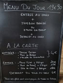 Carte et menu de La Brai'zières à Terres-de-Haute-Charente  — Exemple de menu