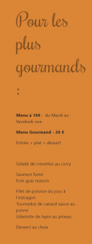 Carte et menu de La Vieille Auberge à Barbezieux Saint Hilaire — Pour les plus gourmands