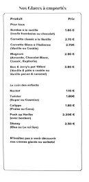 Carte et menu de Le Brévillois à Breville — Les glaces