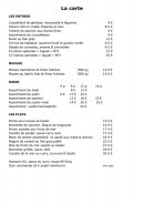 Menu Iséo - Les entrées, moules, sushis et plats