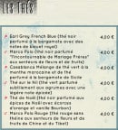Menu La Bigoudène - Les thés 
