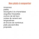 Carte et menu de La Goul'Beun'aise à La Rochelle — Les plats à emporter