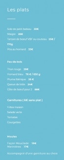 Carte et menu de La Yole de Chris à La Rochelle — Les plats