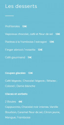 Carte et menu de La Yole de Chris à La Rochelle — Les desserts