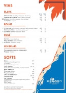 Carte et menu de Le France 1 à La Rochelle — Les vins