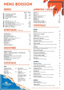 Carte et menu de Le France 1 à La Rochelle — Les boissons