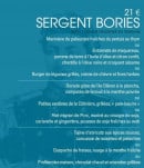 Menu Les 4 Sergents  - Menu Sergent Bories