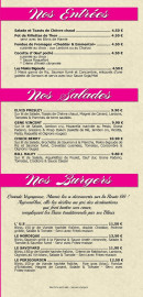 Menu Mamie Bigoude - Les entrées, salades et burgers