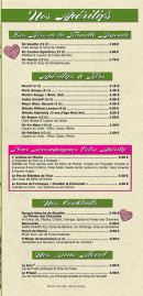 Menu Mamie Bigoude - Les apéritifs, cocktails et sans alcool, ...