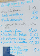 Carte et menu de La Cabane face à la Mer à Marsilly — Exemple de suggestion du jour