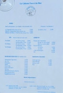 Carte et menu de La Cabane face à la Mer à Marsilly — Les boissons