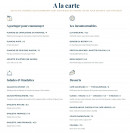 Menu Bistrot de la Place - Les menus à la carte