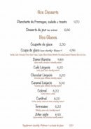 Carte et menu de Port Lauzières à Nieul sur Mer — Desserts et glaces