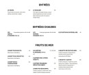 Carte et menu de L'Ostra à Saint Georges d'Oleron — Entrées, fruits de mer