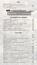 Menu Le 13 - Les plats, desserts et glaces