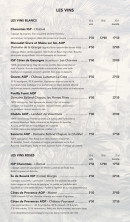 Menu Le 13 - Les vins