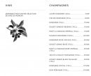 Menu Le Floor - Les vins et champagnes 