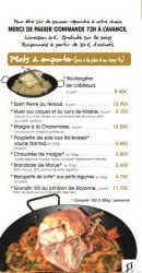 Menu Ponton 17 - Les plats à emporter