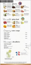 Menu Le saint ouen - Les glaces