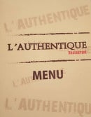 Menu L'Authentique - Carte et menu L'Authentique Rochefort