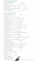 Carte et menu de La Gaieté à Saint Pierre d'Oleron — Desserts