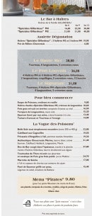 Carte et menu de Le Buccin à Marennes-Hiers-Brouage  — Huitres , assiettes, entrées,...