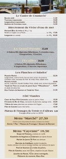 Carte et menu de Le Buccin à Marennes-Hiers-Brouage  — Viandes, salades, menus,...