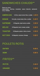 Menu Chatel Piz - Les sandwiches suite, poulets et frites