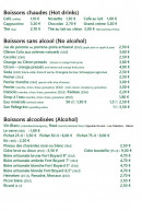 Carte et menu de La Langrotte à Le Grand Village Plage — Les boissons