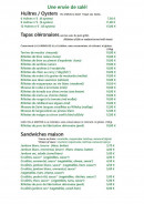 Carte et menu de La Langrotte à Le Grand Village Plage — Les huîtres, sandwiches, ...