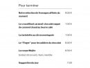 Carte et menu de Les poissons rouges à Saint Trojan les Bains — Pour terminer
