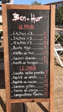 Carte et menu de Ben-Hur Char à Huîtres à Saint Martin de Re — Exemple de menu