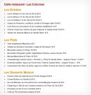 Menu Les Colonnes - Les entrées, plats,....