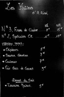 Menu La Régaline - Un exemple d' ardoise du soir