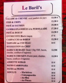 Menu Le Baril'S - Menus