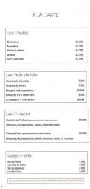 Carte et menu de Le Rochebonne à Angoulins — Moules, fruits de mer, plateaux,...