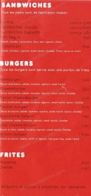 Menu L'ilot pizza - Les sandwiches, burgers et frites