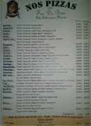Carte et menu de Pizzeria Au Coin du Feu à Les Portes en Re — Les pizzas