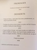 Menu La grotte - Fromages et desserts