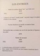 Menu La grotte - Les entrées