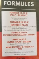Carte et menu de Brasserie de la Poste à La Guerche sur l'Aubois — Les formules