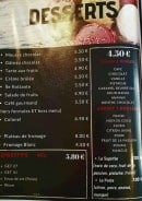 Carte et menu de Brasserie de la Poste à La Guerche sur l'Aubois — les desserts
