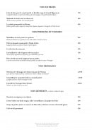 Menu Le Prieuré - entrées, poissons, viandes....