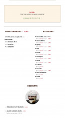 Menu Pizza Lisa - Menus, boissons et desserts