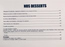 Menu La Table de M - Desserts