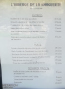 Carte et menu de Auberge de la Marguerite à Saint Hilaire Luc — Les entrées , plats et desserts