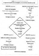 Carte et menu de Auberge des Bruyères à Saint Hilaire les Courbes — Les menus