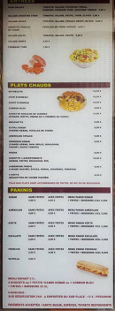 Menu Le Cappadoce - Les entrées, plats et paninis
